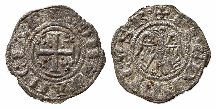 MESSINA. Federico II (1197-1250). Denaro Mi (0,73 g - 16,3 mm). Aquila ad ali sp...