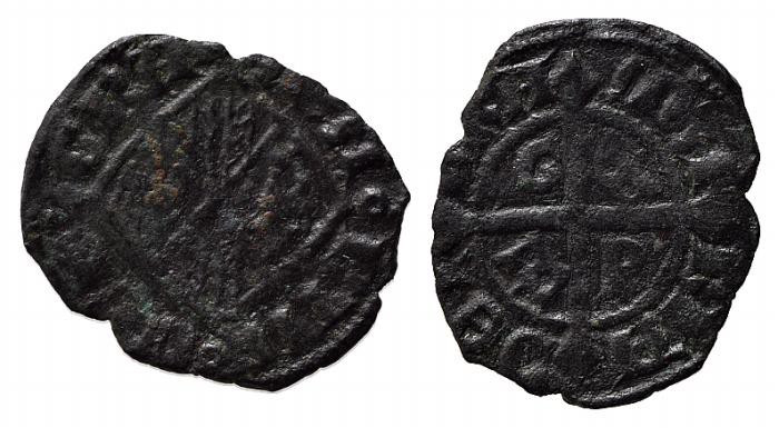 MESSINA. Maria e Martino (1396-1402). Denaro AE (0,64 g - 15,6 mm). Stemma a los...