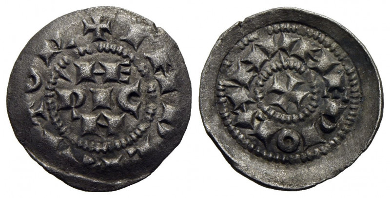 MILANO . Emissioni a nome di Enrico (1039-1220) . Denaro scodellato . (AG g. 0,6...