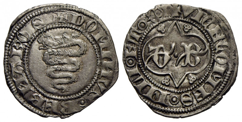 MILANO . Barnabò Visconti (1378-1385) . Sesino . (AG g. 1) Crippa 5; MIR 114. qS...