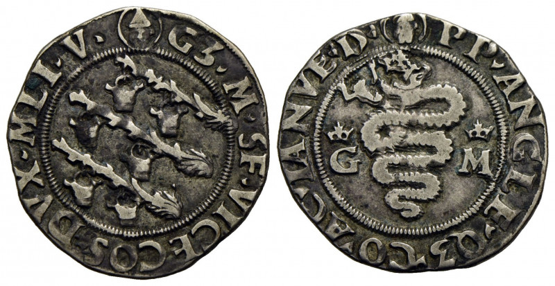 MILANO . Galeazzo Maria Sforza (1466-1476) . Grosso da 5 soldi . (AG g. 2,61) Cr...