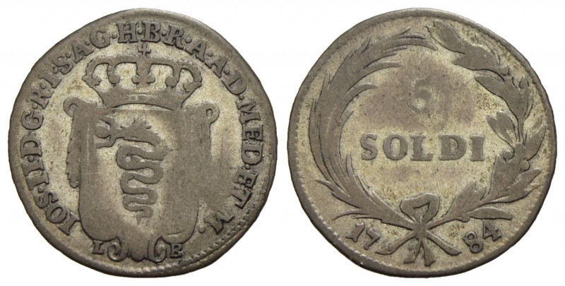 MILANO . Giuseppe II d'Asburgo-Lorena (1780-1790) . 5 Soldi. 1784 . AG R CNI 31;...