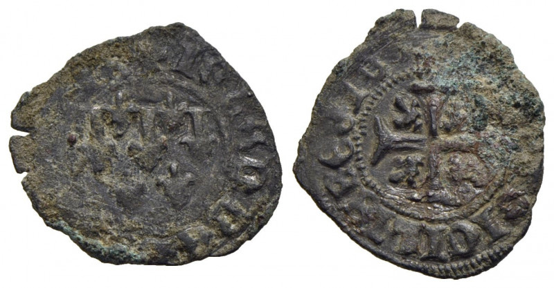 NAPOLI . Giovanna I d'Angiò (1343-1382) . Denaro . (MI g. 0,61) NC P.R. 3; MIR 3...