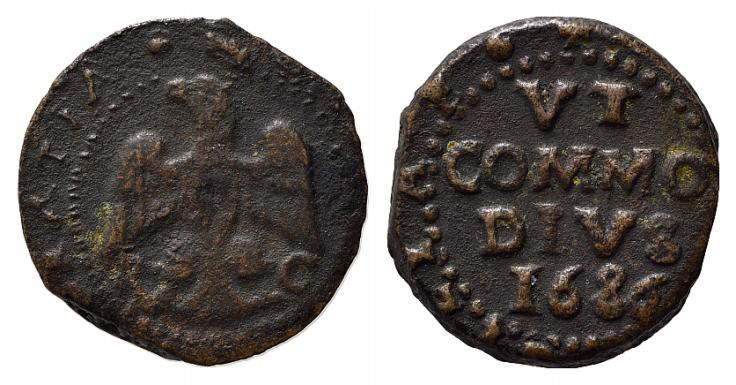 PALERMO. Carlo II (1665-1700). Grano 1686 AE (2,74 g - 18,3 mm). MIR 487/2; Sp. ...