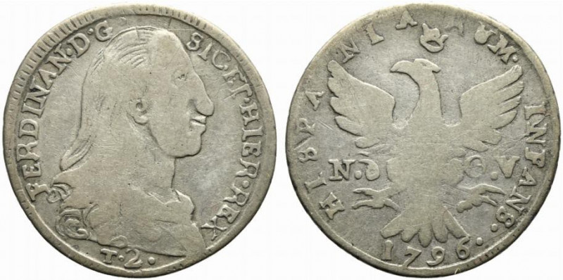 PALERMO. Ferdinando III di Borbone (1799-1810). 2 tarì 1796 Ag (4,35 g). Sp.72; ...