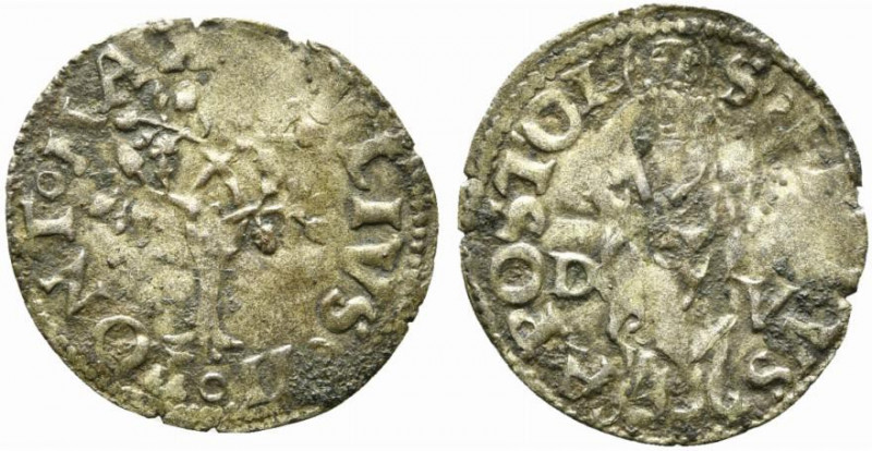 VITERBO. Giulio II (1503-1513). Quattrino Mi (0,49 g). Albero di rovere - San Pi...