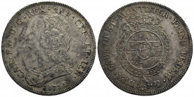 Carlo Emanuele III (1730-1773) . Scudo. 1755 . AG R Mont. 164. BB-SPL
