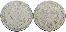 Carlo Emanuele III (1730-1773) . Mezzo scudo. 1759 . AG R Mont. 177. MB