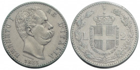 Umberto I (1878-1900) . 2 Lire. 1885 . AG R Pag. 595; Mont. 40 Lievemente pulita - Sigillata Erpini SPL. qSPL/SPL