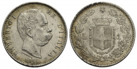 Umberto I (1878-1900) . Lira. 1886 . AG Pag. 603; Mont. 48 Delicata patina. FDC