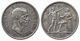 Vittorio Emanuele III (1900-1943). Roma. 20 lire Littore 1927 anno VI Ag (15 g - 35.6 mm). Gig. 36. BB+