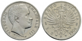 Vittorio Emanuele III (1900-1943) . 2 Lire. 1906 Aquila . AG Pag. 730; Mont. 145. BB-SPL