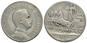 Vittorio Emanuele III (1900-1943) . 2 Lire. 1911 Quadriga veloce . AG RR Pag. 734; Mont. 149. qBB