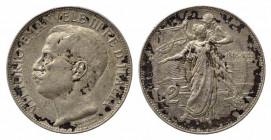 Vittorio Emanuele III (1900-1943). Roma. 2 lire 1911 "Cinquantenario". Ag (10 g). Gig. 100. qSPL