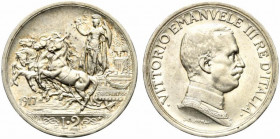 Vittorio Emanuele III (1900-1943). 2 Lire 1917 "Quadriga Briosa". Ag (10 g -27 mm). Gig. 104 NC. SPL+