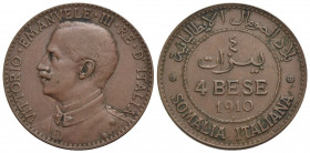 Somalia . 4 Bese. 1910 . CU R Pag. 974; Mont. 459. BB+