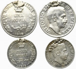 Vittorio Emanuele III (1900-1943). Somalia Italiana. Lotto di 2 monete 1919 Una Rupia e Mezza Rupia. Ag. MB da montatura