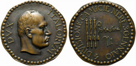 VENTENNIO FASCISTA (1922-1943). Medaglia 4a Divisione Camicie Nere. D/testa di Mussolini a destra; DVX ITALORVM. R/4 DIVISIONE CAMICIE NERE 3 GENNAIO,...
