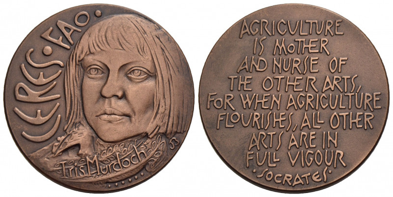 CITTA' . Roma . Medaglia. FAO - Iris Murdoch Ø: 62 mm. . AE. FDC