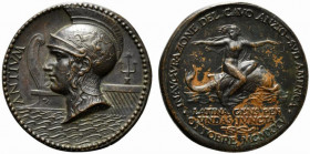 ANZIO. Medaglia inaugurazione del cavo Anzio-SudAmerica 1925. AE (7,70 g - 24,8 mm) Opus Mistruzzi. qSPL
