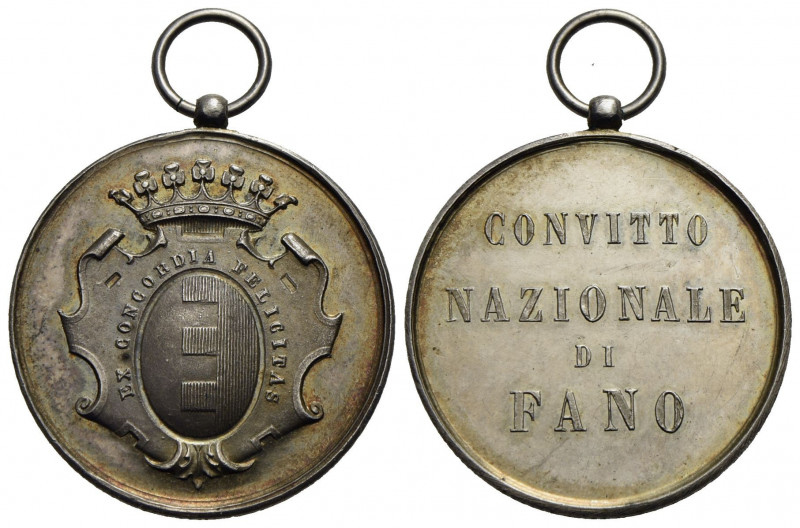 FANO . Medaglia. Convitto di Fano Ø: 35 mm. . AG Sul contorno: ANNO SCOLASTICO 1...