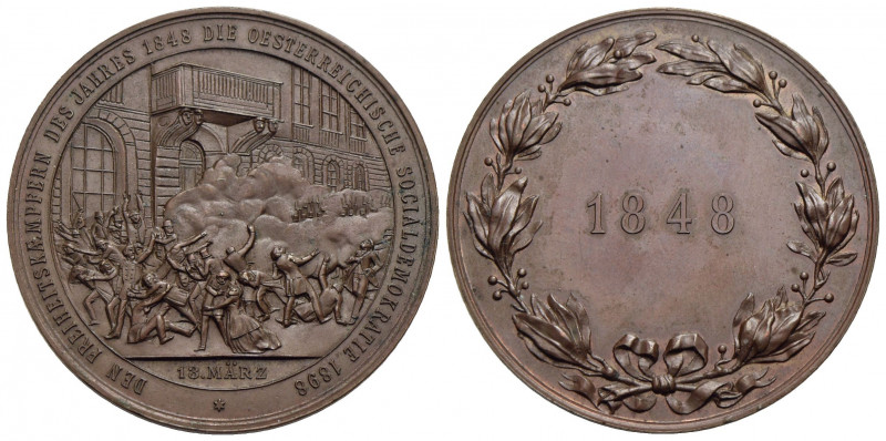 AUSTRIA . Francesco Giuseppe (1848-1916) . Medaglia. 1848-1898 - 50° della Socia...