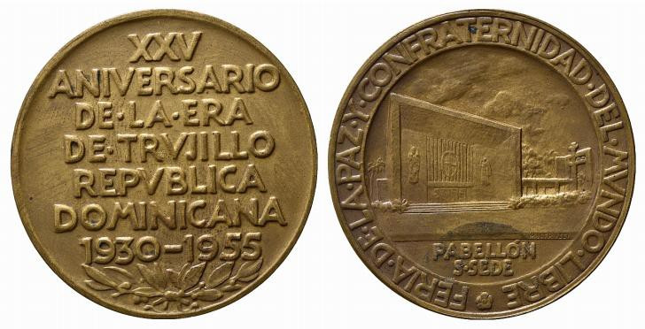 REPUBBLICA DOMINICANA. Medaglia 25° anniversario dell'era di Truijllo 1930-1955....