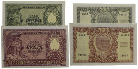 BIGLIETTI DI STATO . Repubblica Italiana (emissioni in lire) (1946-2001) . 100 Lire - Italia elmata. 31/12/1951 . Alfa 427; Lireuro 24A Bolaffi/Cavall...