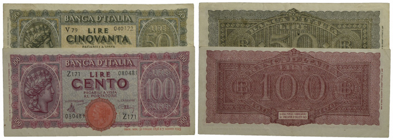 BANCA d'ITALIA . Luogotenenza (1944-1946) . 100 Lire - Italia Turrita. 10/12/194...