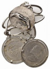 Bracciale composto da 2 monete da 5 Korone (Danimarca) e una medaglia. Ag (86 g).