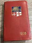 RAS - Riunione Adriatica di Sicurtà. Agenda calendario 1936 con copertina rossa. 10x6 cm. Buone condizioni.