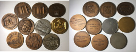 MEDAGLIE ITALIANE. Lotto di 10 medaglie AE in grande modulo (ca. 60 mm cad.)