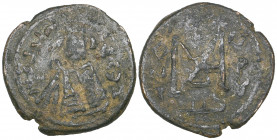 Arab-Byzantine, fulus (3) comprising Tartus/Antarados, Imperial bust type, 4.65g (SICA 1, 599, same reverse die; Foss 79), about very fine; Imperial b...