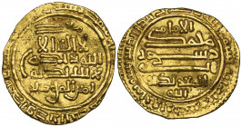 Fatimid, al-Mu‘izz (341-365h), dinar, without mint-name (type of Sijilmasa), dated 348h, 4.24g (Nicol 273), wavy flan, very fine to good very fine and...