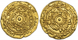 Fatimid, al-Mu‘izz (341-365h), dinar, Misr 364h, unit of date defectively written with one ‘tooth’ lacking, 3.87g (Nicol 370), edge shaved, very fine ...