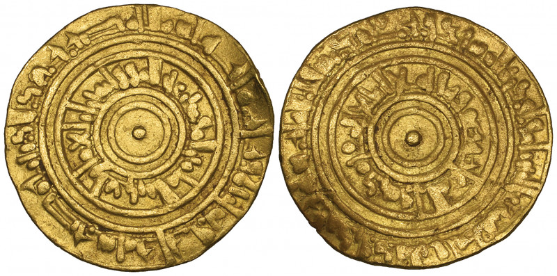 Fatimid, al-‘Aziz (365-386h), dinar, Misr 383h, 4.17g (Nicol 720), edge bend, fi...