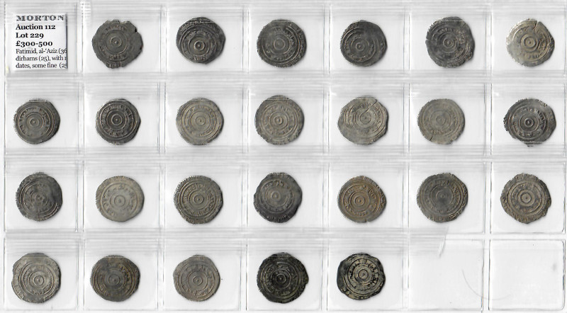 Fatimid, al-‘Aziz (365-386h), half-dirhams (25), with missing or partial dates, ...