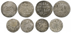 Ottoman, Abdül Hamid I (1187-1203h), piastres (2), Tunis 1200h and date unclear, and 8-kharub (2), Tunis 1193 and 1194h (KM 65 [2], 64 [2]), fair to f...