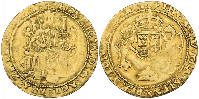 *Edward VI, Coinage in the name of Henry VIII, half-sovereign, Tower mint, m.m. ...