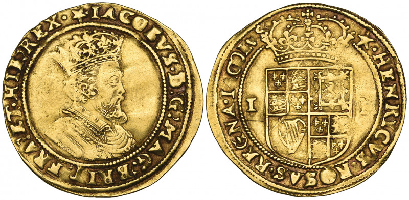 *James I, Second Coinage, double-crown, m.m. mullet, fifth bust, 4.85 (N. 2088; ...