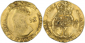 *Charles I, Tower mint under Parliament, unite, m.m. (P), Group f, Class IIa, crowned bust left in the style of Briot, rev., crowned oval shield with ...