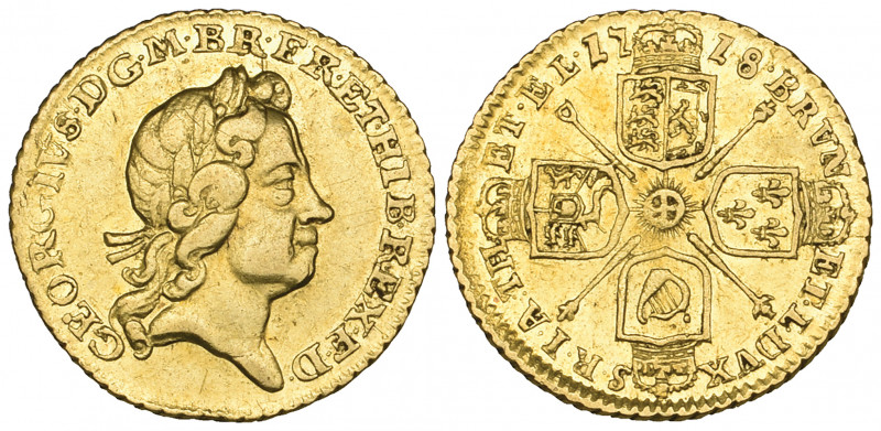 *George I, quarter-guinea, 1718 (S. 3638), good very fine

Estimate: GBP 250 -...