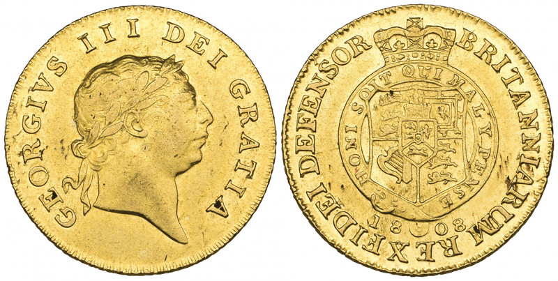 *George III, half-guinea, 1808, seventh bust, good very fine

Estimate: GBP 30...