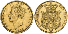 *George IV, sovereign, 1825, bare head type, rev., shield, good fine to very fine

Estimate: GBP 450 - 550