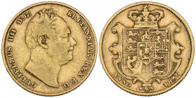 *William IV, sovereign, 1836, normal reverse but with blocked 3 in date, a few marks, very good to fine

Estimate: GBP 350 - 400