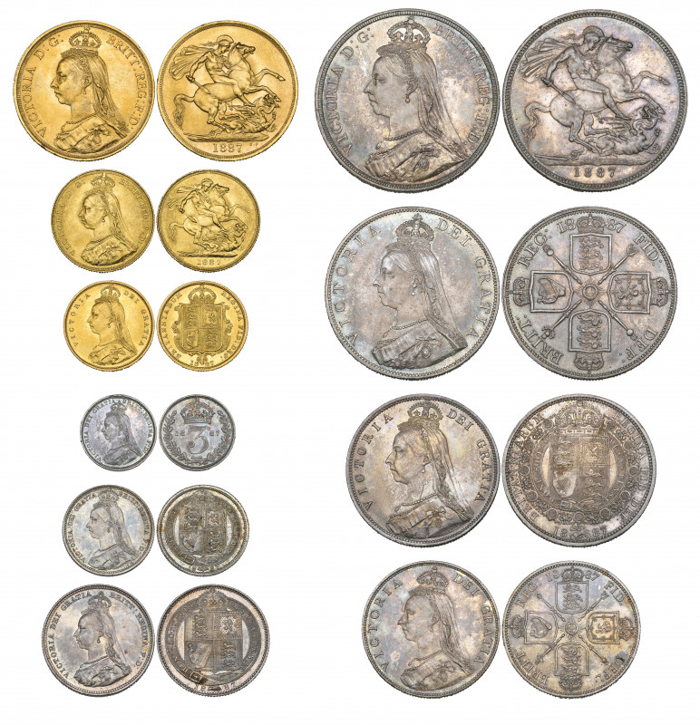 *Victoria, Jubilee, 1887, specimen set of 10 coins, comprising gold two-pounds, ...