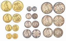 *Victoria, Jubilee, 1887, specimen set of 11 coins, comprising gold five-pounds, two-pounds, sovereign and half-sovereign, silver crown, double-florin...
