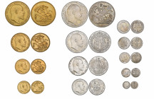 *Edward VII, Coronation, 1902, matt proof set of 13 coins, comprising gold five-pounds, two-pounds, sovereign and half-sovereign, silver crown, halfcr...