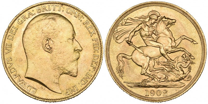 *Edward VII, Coronation, 1902, two-pounds, a few bagmarks, good extremely fine
...