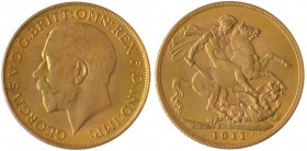 George V, sovereign, 1911, London mint, light bagmarks, mint state, in PCGS holder graded MS64

Estimate: GBP 350 - 400